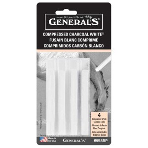 General's 4 Stick Compressed Charcoal White